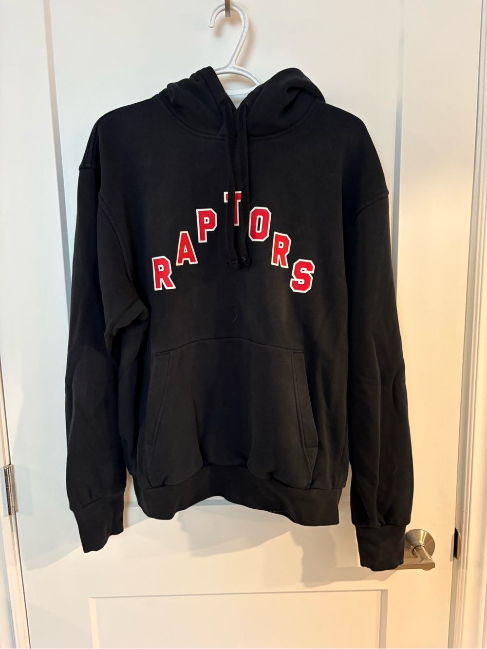 Jordan Black Hoodie with Red Raptors Lettering